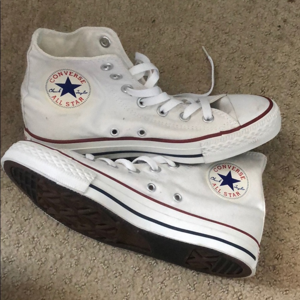 High top white converse- women’s